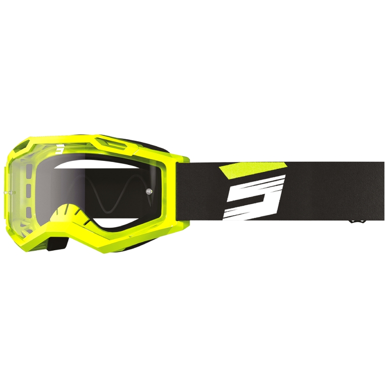 Motokros očala Shot Assault 2.0 Claw fluo rumena s prozornim pleksi steklom
