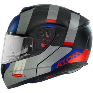 MT Atom SV Gorex C12 Flip Up motoristična čelada črna-siva-modra-rdeča akcija razprodaja