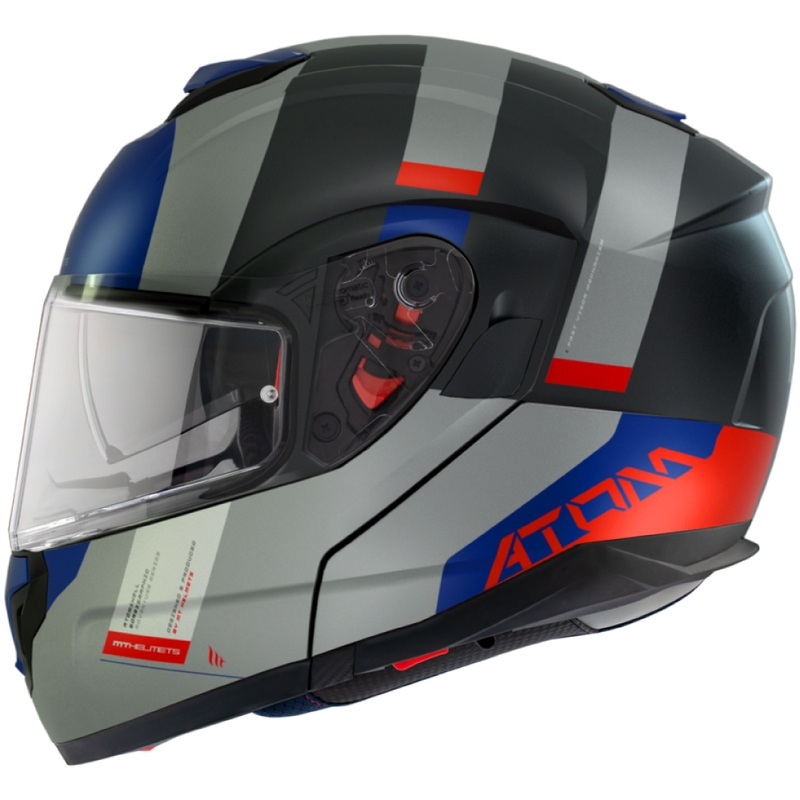 MT Atom SV Gorex C12 Flip Up motoristična čelada črna-siva-modra-rdeča akcija razprodaja
