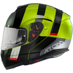 MT Atom SV Gorex C3 Flip Up motoristična čelada Črna-Siva-Fluo Rumena Akcija razprodaja