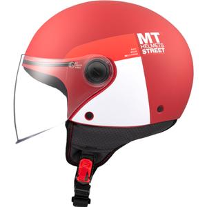 Odprta motoristična čelada MT STREET INBOARD C5 mat rdeče-bela