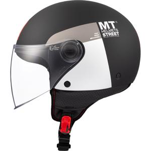 Odprta motoristična čelada MT STREET INBOARD D2 mat črno-bela