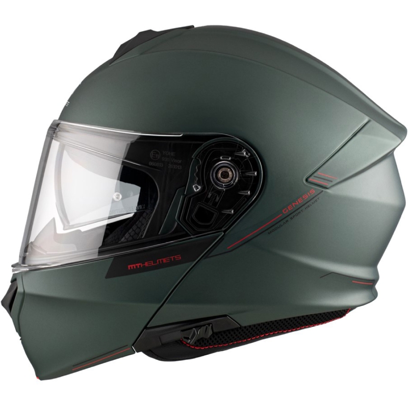 Motoristična čelada na preklop MT Genesis SV Solid A6 zelena mat
