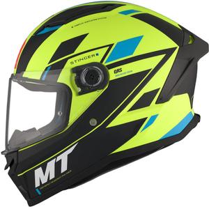 MT Stinger 2 Solid Zivze fluo zeleno-črno-modra mat integralna motoristična čelada