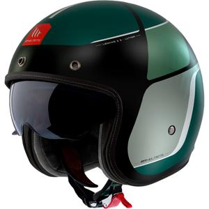 Odprta motoristična čelada MT Le Mans 2 SV Luther mat črno-sivo-zelena