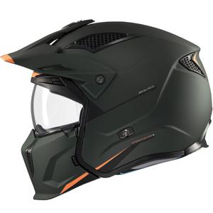 Odprta obrazna čelada z masko MT Streetfighter SV S Solid A6 mat zelena