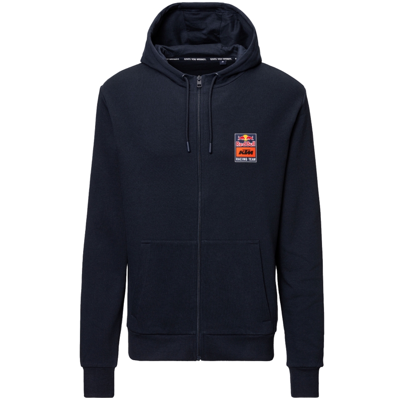 Modro-oranžen pulover s kapuco z logotipom KTM