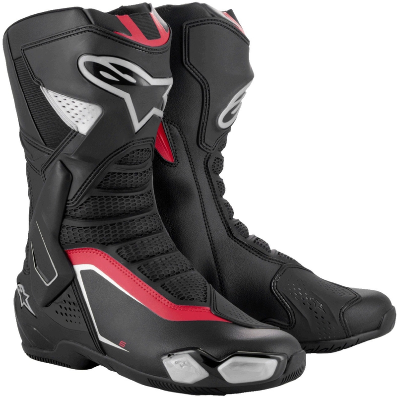 Motoristični škornji Alpinestars SMX-6 3 črno-srebrno-rdeči