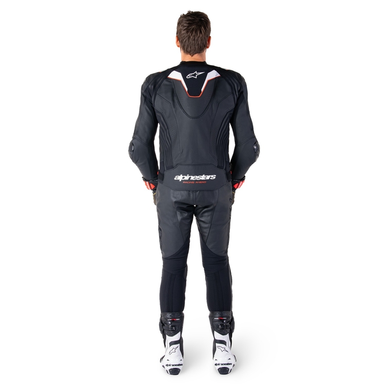 Usnjena motoristična jakna Alpinestars Missile 3 Ignition črno-bela