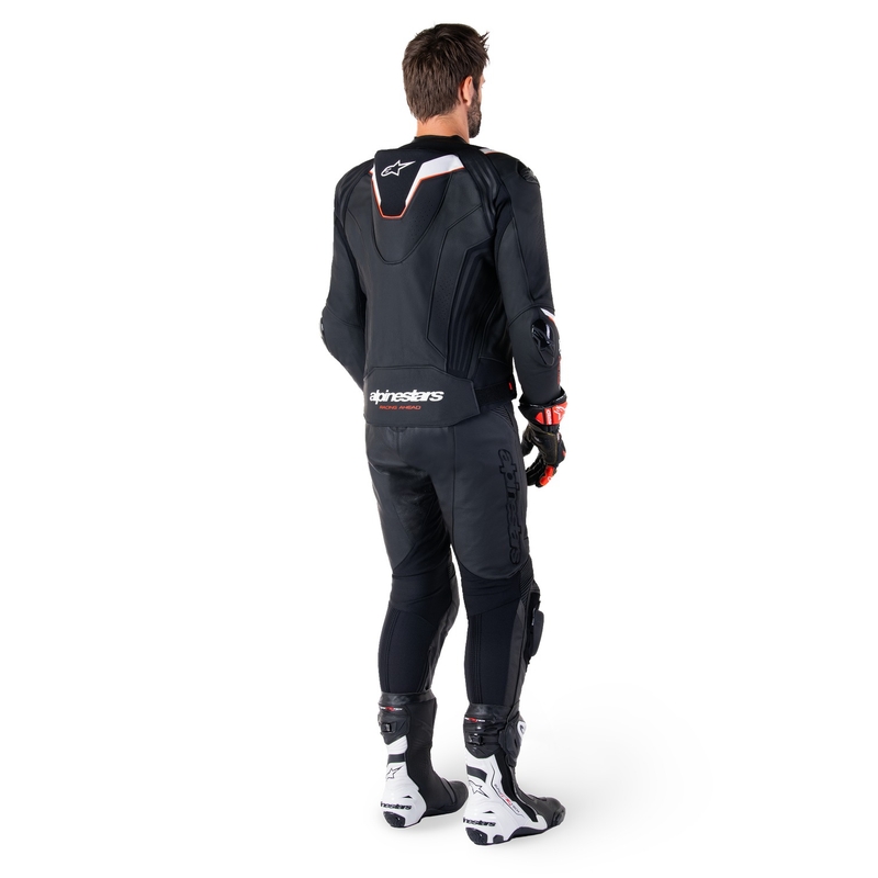Usnjena motoristična jakna Alpinestars Missile 3 Ignition črno-bela