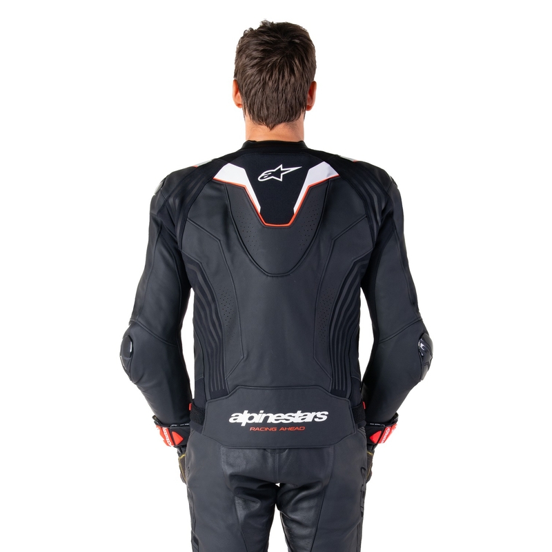 Usnjena motoristična jakna Alpinestars Missile 3 Ignition črno-bela