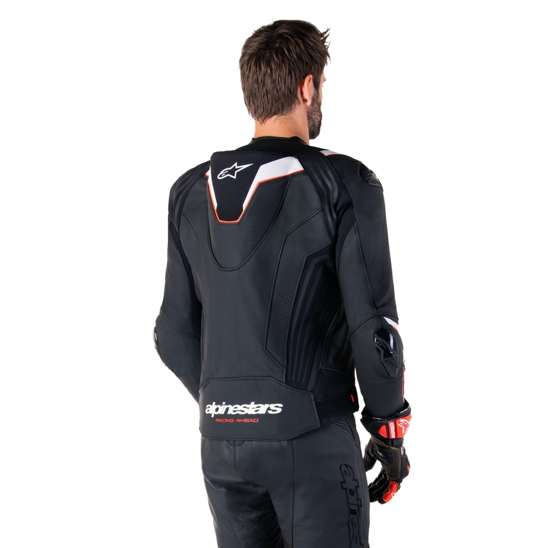 Usnjena motoristična jakna Alpinestars Missile 3 Ignition črno-bela