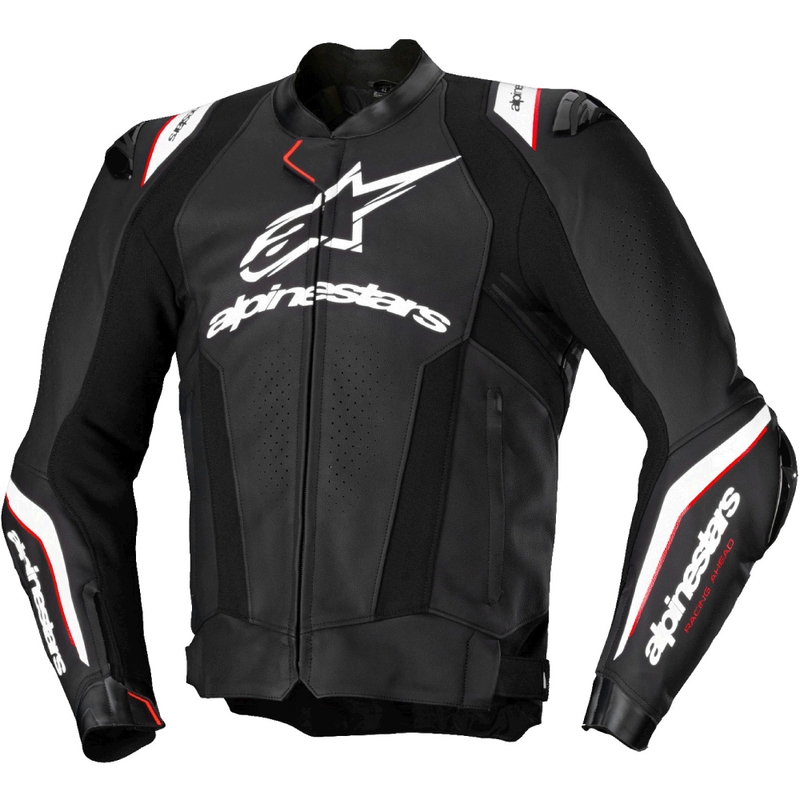 Usnjena motoristična jakna Alpinestars Missile 3 Ignition črno-bela