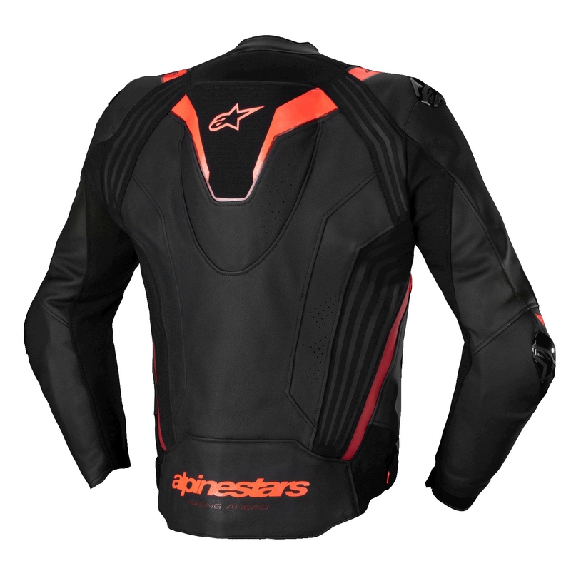 Alpinestars Missile 3 Ignition usnjena motoristična jakna črna-fluo rdeča-temno rdeča