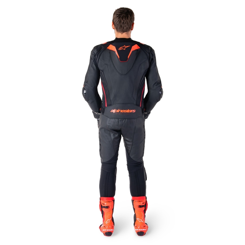 Alpinestars Missile 3 Ignition usnjena motoristična jakna črna-fluo rdeča-temno rdeča