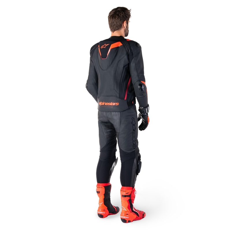 Alpinestars Missile 3 Ignition usnjena motoristična jakna črna-fluo rdeča-temno rdeča