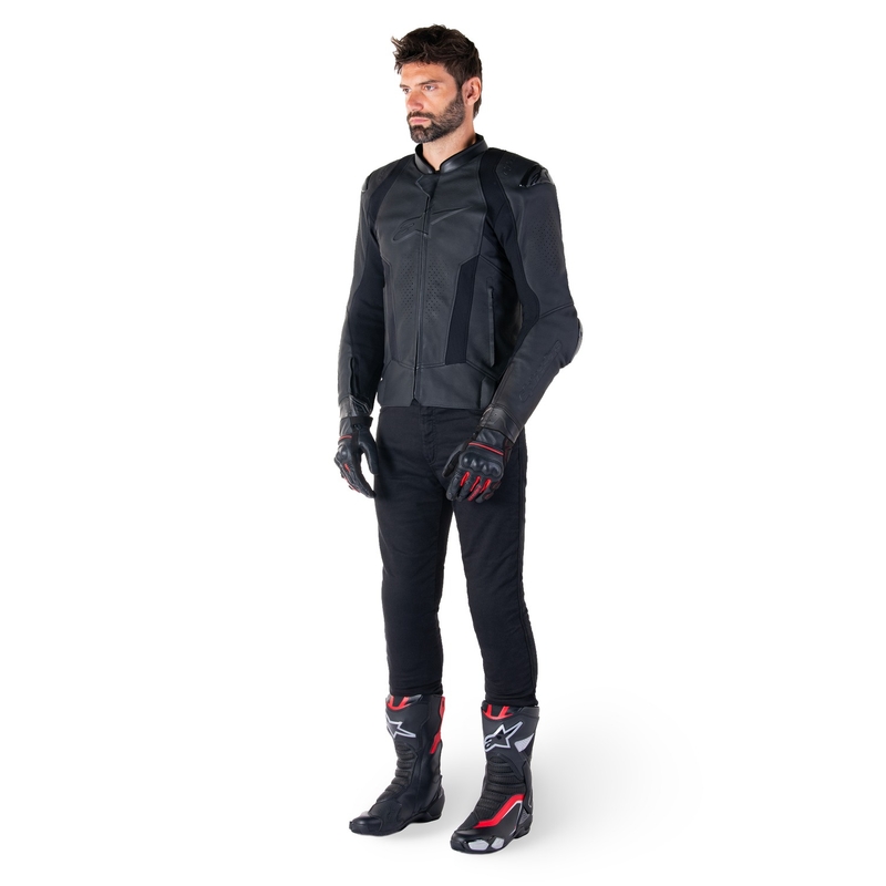 Alpinestars Missile 3 usnjena motoristična jakna črno-črna