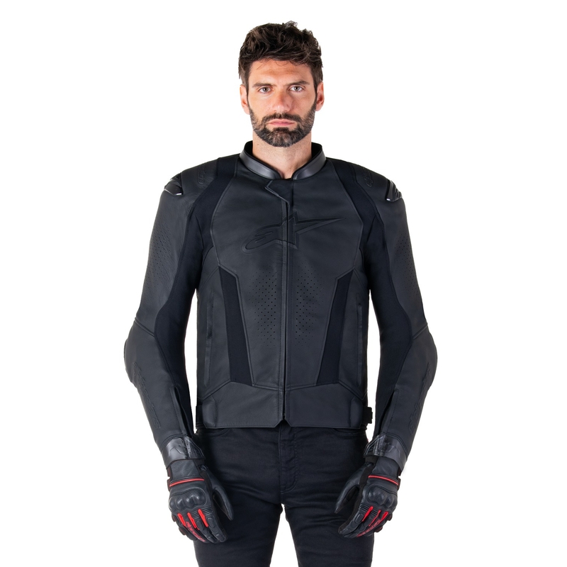Alpinestars Missile 3 usnjena motoristična jakna črno-črna