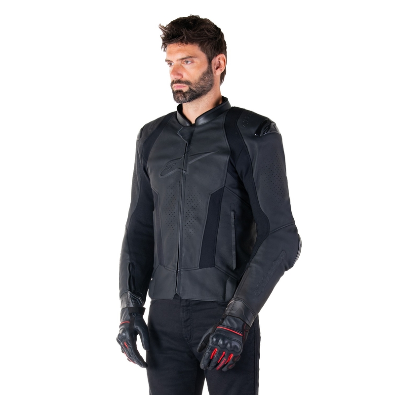 Alpinestars Missile 3 usnjena motoristična jakna črno-črna