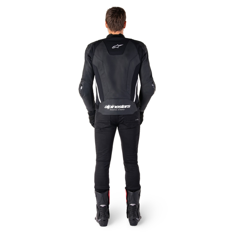 Usnjena motoristična jakna Alpinestars Missile 3 črno-bela