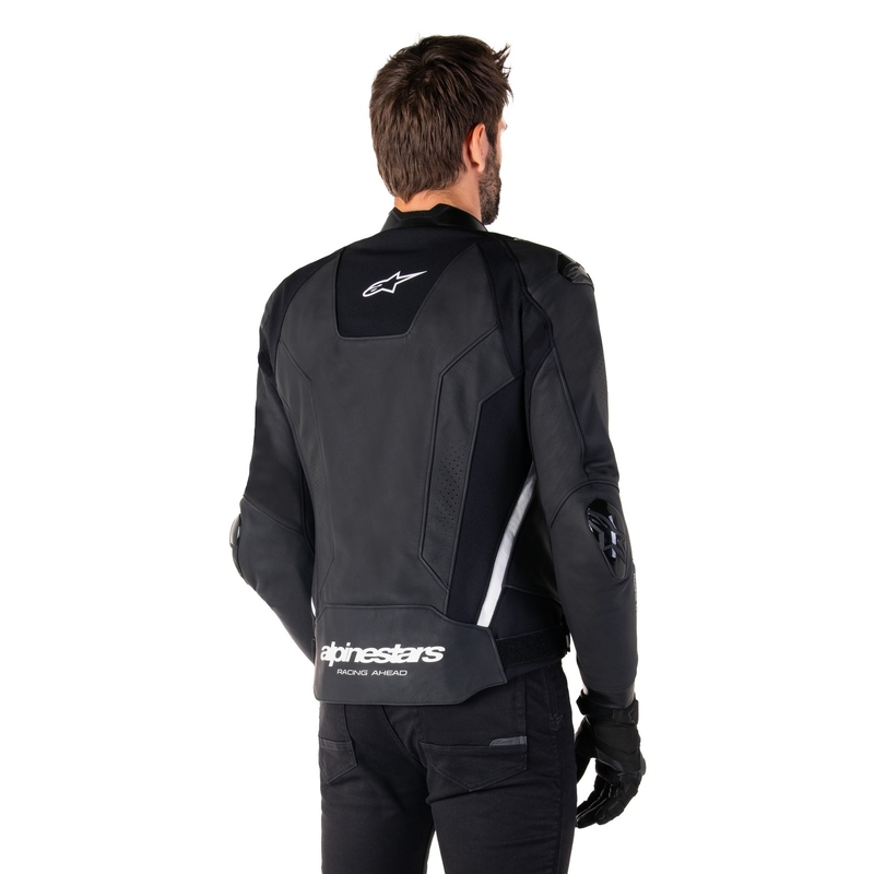 Usnjena motoristična jakna Alpinestars Missile 3 črno-bela