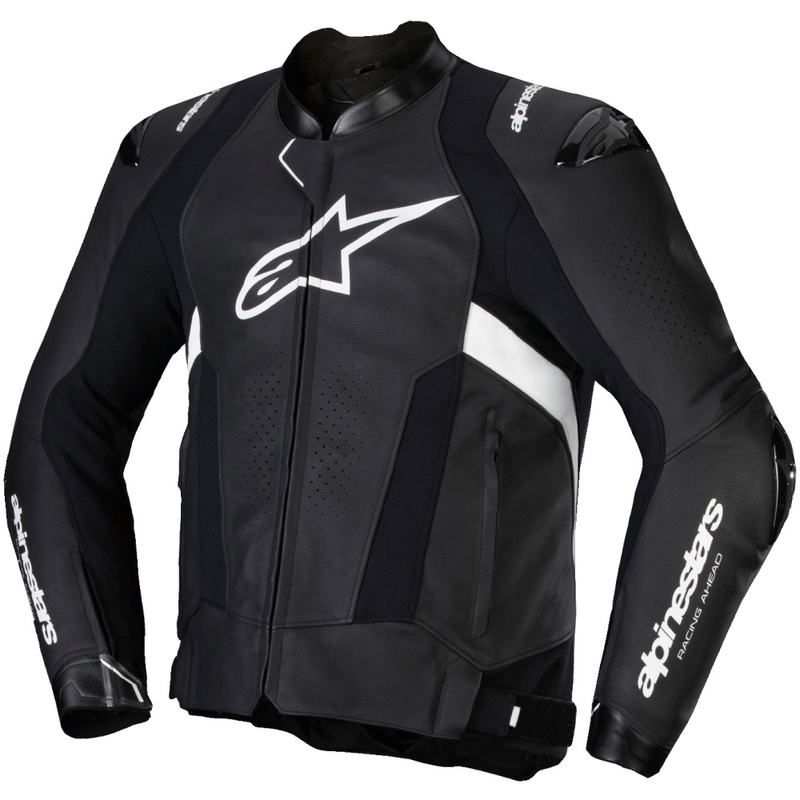 Usnjena motoristična jakna Alpinestars Missile 3 črno-bela