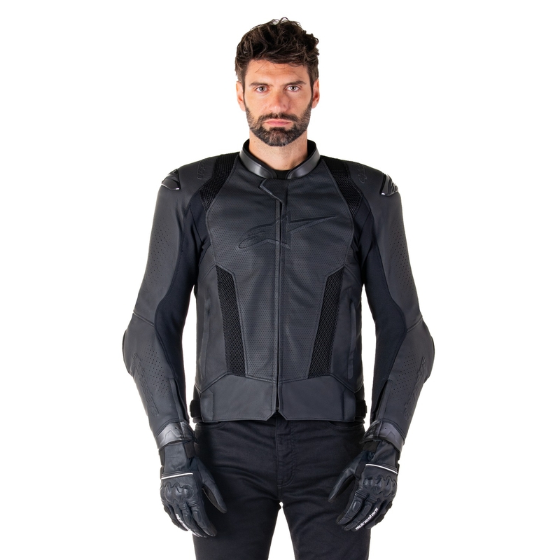 Alpinestars Missile 3 Airflow usnjena motoristična jakna črno-črna