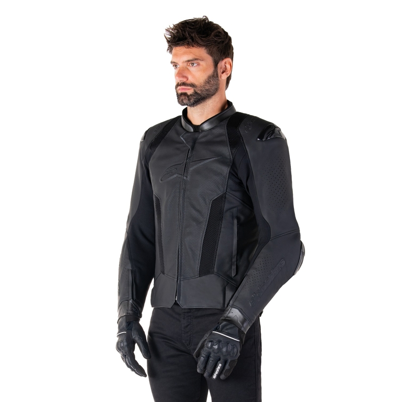 Alpinestars Missile 3 Airflow usnjena motoristična jakna črno-črna