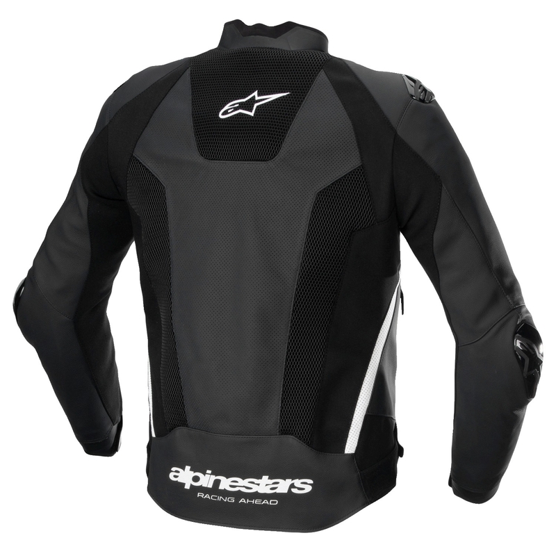 Usnjena motoristična jakna Alpinestars Missile 3 Airflow črno-bela