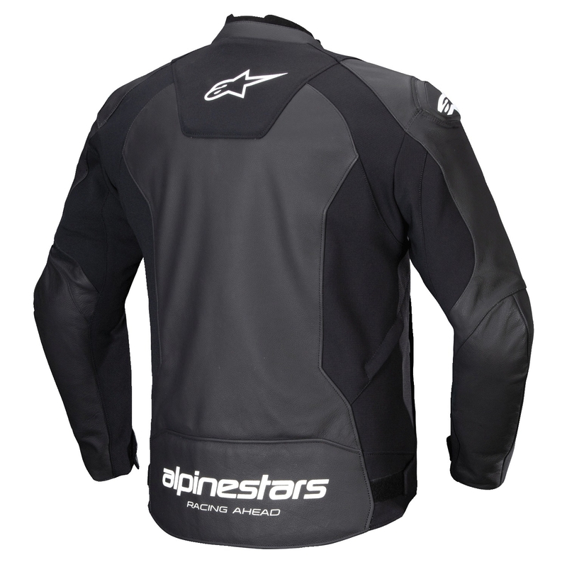 Usnjena motoristična jakna Alpinestars Faster 3 črno-bela