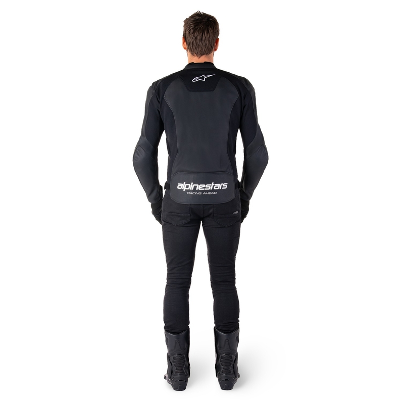 Usnjena motoristična jakna Alpinestars Faster 3 črno-bela