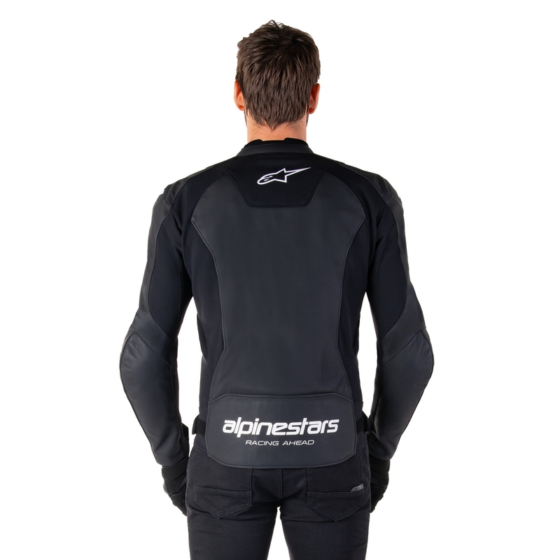 Usnjena motoristična jakna Alpinestars Faster 3 črno-bela