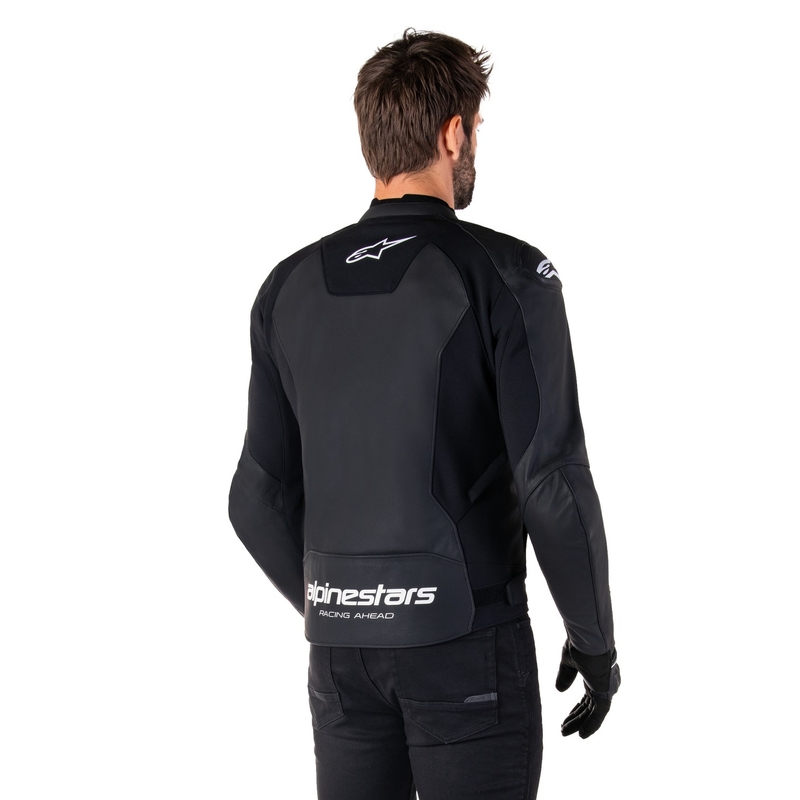 Usnjena motoristična jakna Alpinestars Faster 3 črno-bela