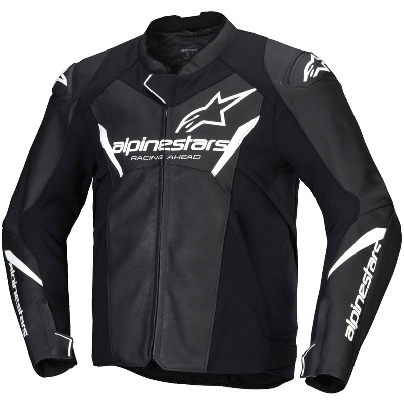 Usnjena motoristična jakna Alpinestars Faster 3 črno-bela
