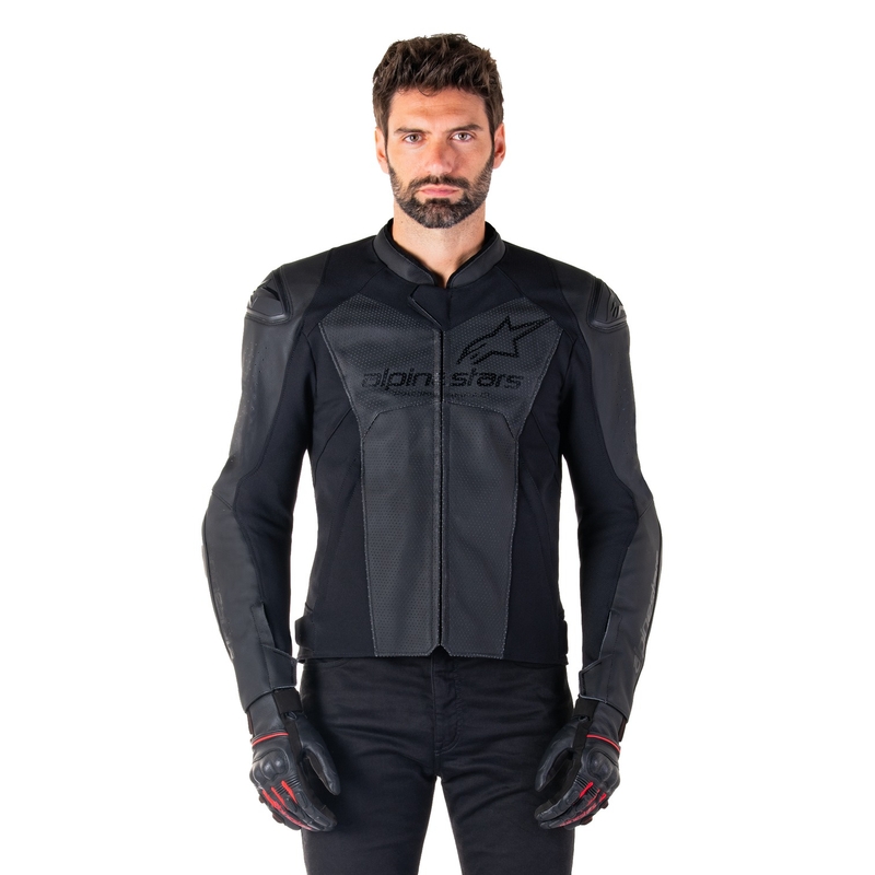 Alpinestars Faster 3 Airflow usnjena motoristična jakna črno-črna