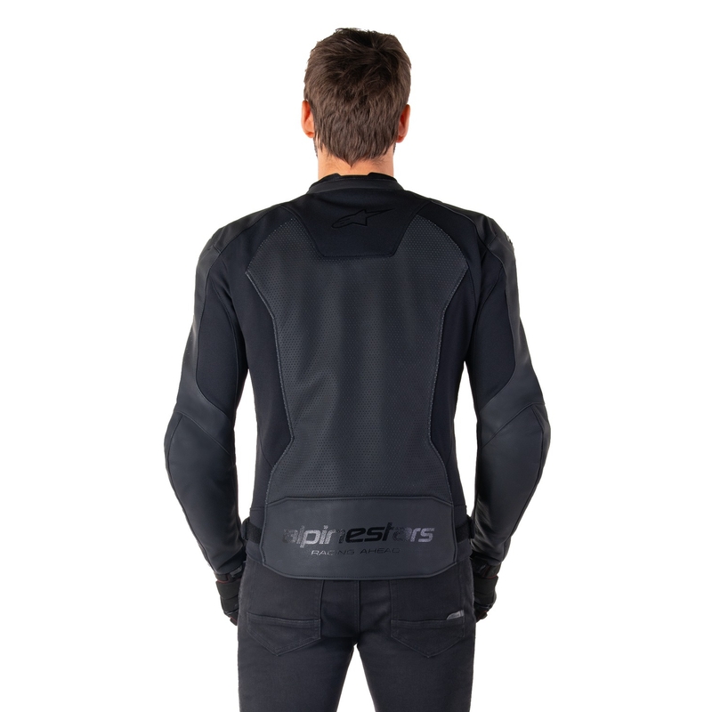 Alpinestars Faster 3 Airflow usnjena motoristična jakna črno-črna