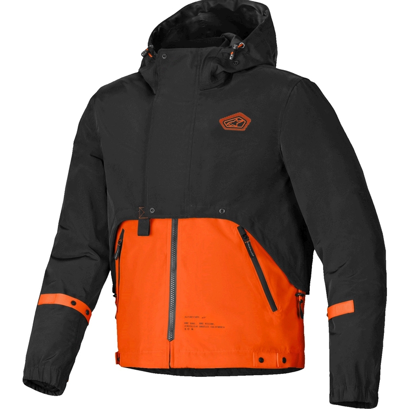 Motoristična jakna Alpinestars Mootant Waterproof Parka črno-fluo oranžna