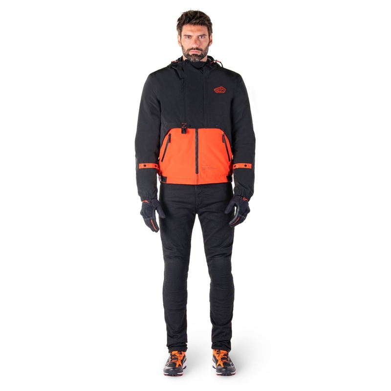 Motoristična jakna Alpinestars Mootant Waterproof Parka črno-fluo oranžna