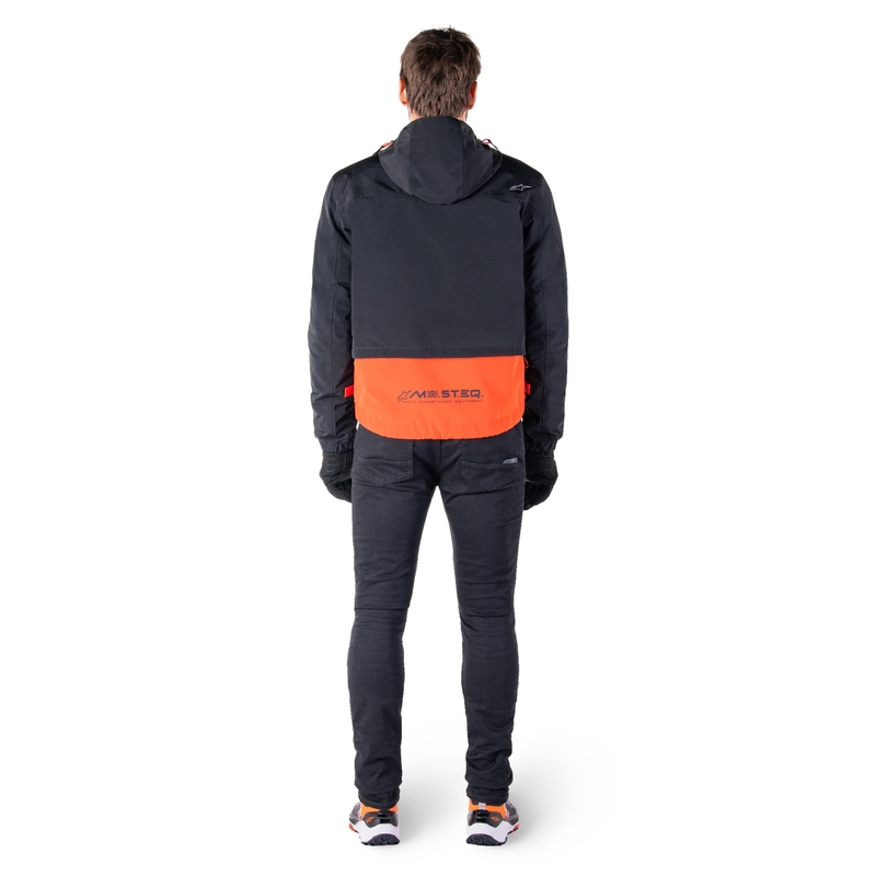 Motoristična jakna Alpinestars Mootant Waterproof Parka črno-fluo oranžna
