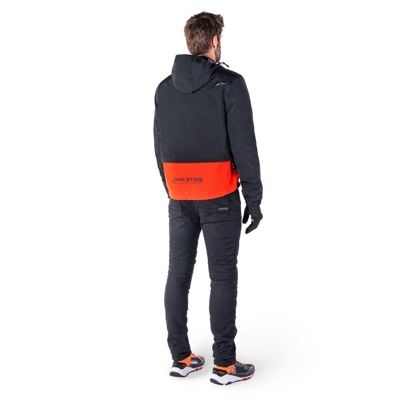 Motoristična jakna Alpinestars Mootant Waterproof Parka črno-fluo oranžna