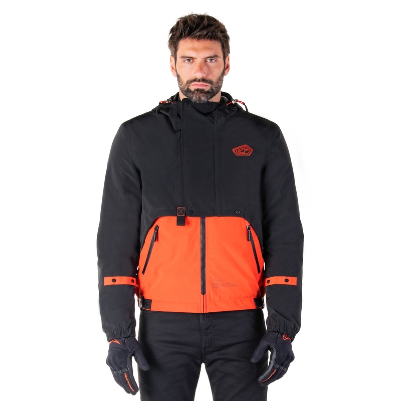 Motoristična jakna Alpinestars Mootant Waterproof Parka črno-fluo oranžna