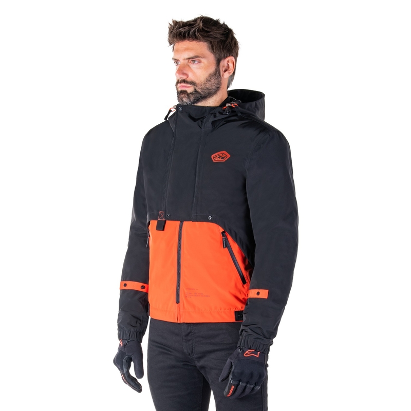 Motoristična jakna Alpinestars Mootant Waterproof Parka črno-fluo oranžna