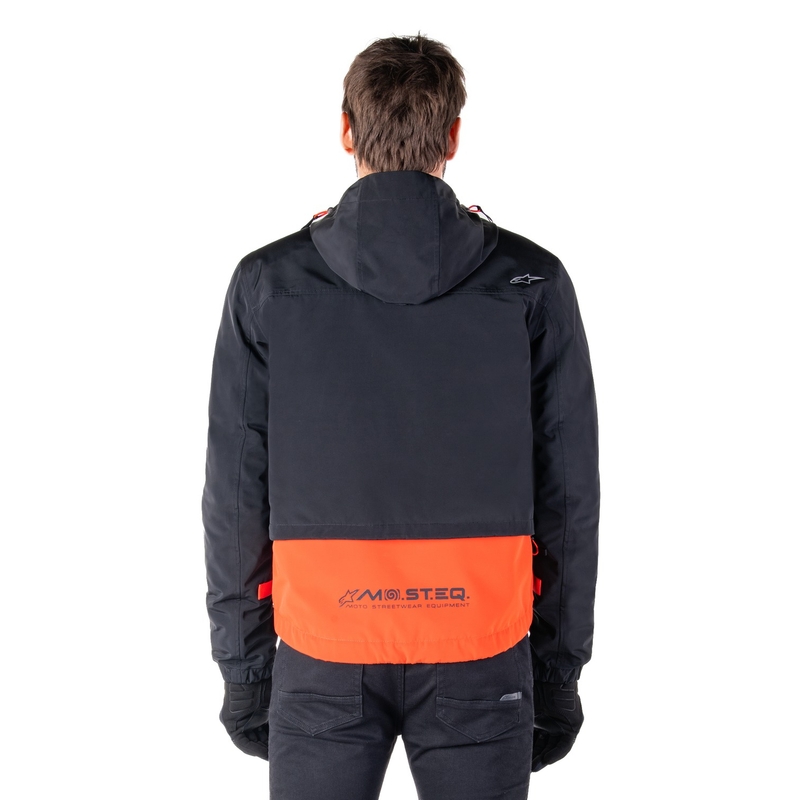 Motoristična jakna Alpinestars Mootant Waterproof Parka črno-fluo oranžna