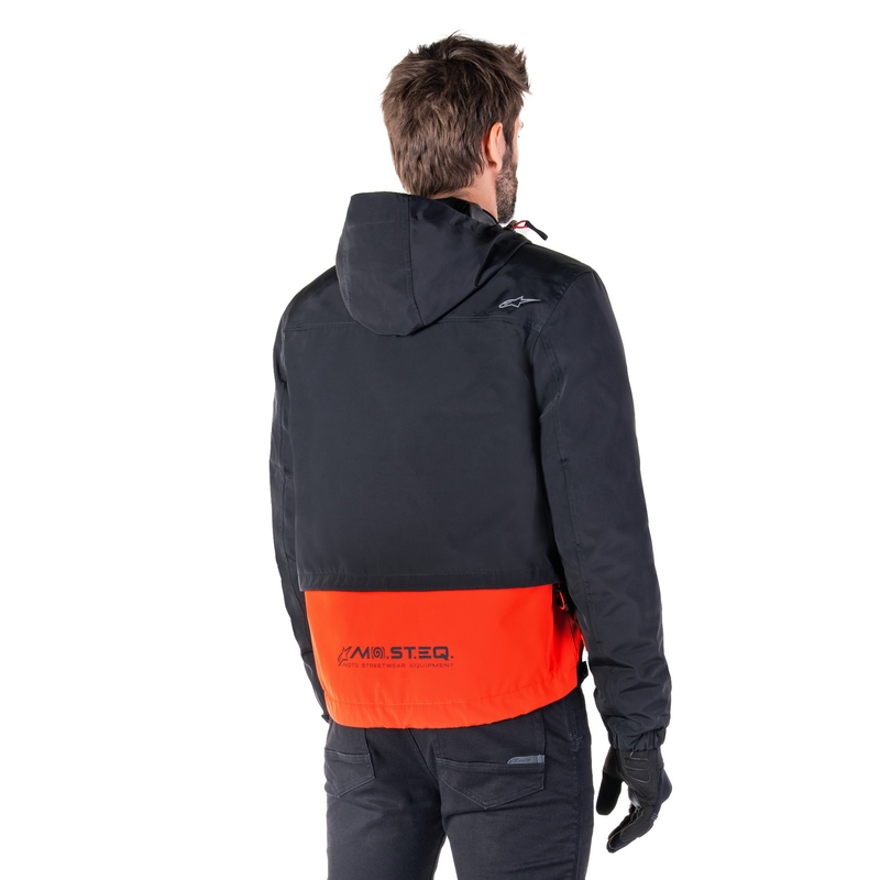Motoristična jakna Alpinestars Mootant Waterproof Parka črno-fluo oranžna
