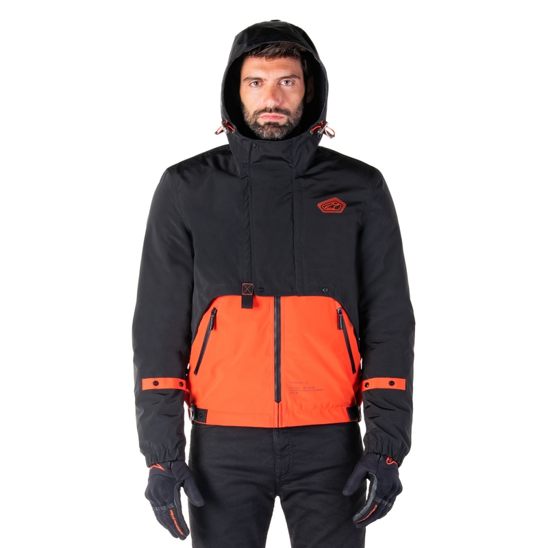 Motoristična jakna Alpinestars Mootant Waterproof Parka črno-fluo oranžna