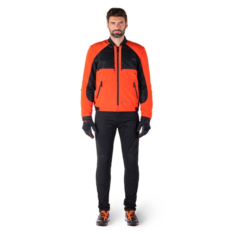 Motoristična jakna Alpinestars Mootant Waterproof Parka črno-fluo oranžna