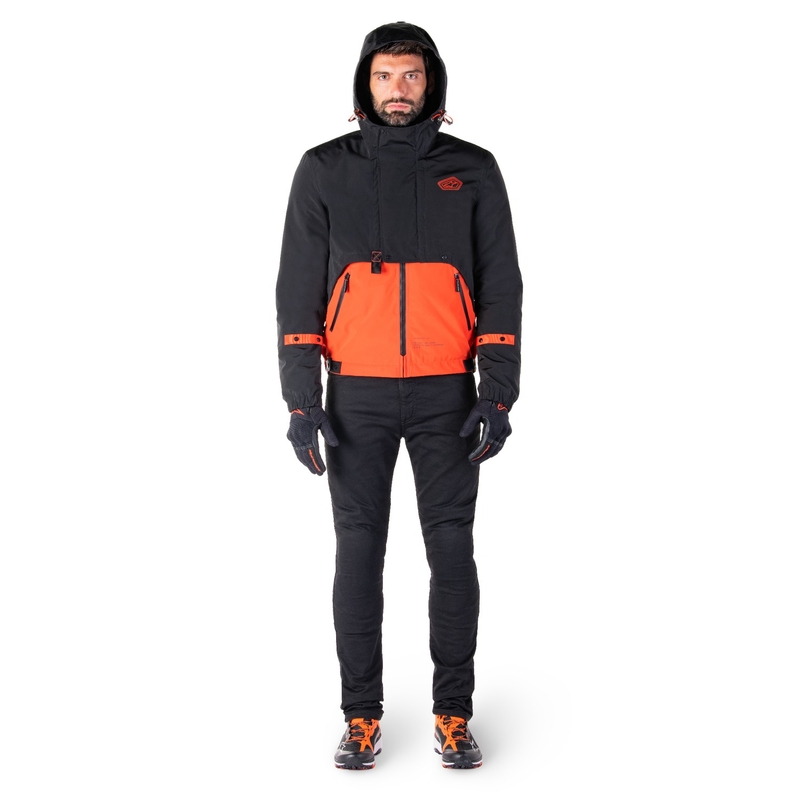 Motoristična jakna Alpinestars Mootant Waterproof Parka črno-fluo oranžna