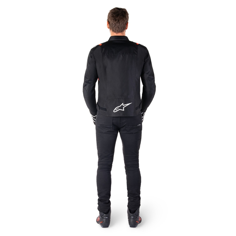 Alpinestars T-SPS 2 Nepremočljiva motoristična jakna črno-belo-fluo rdeča