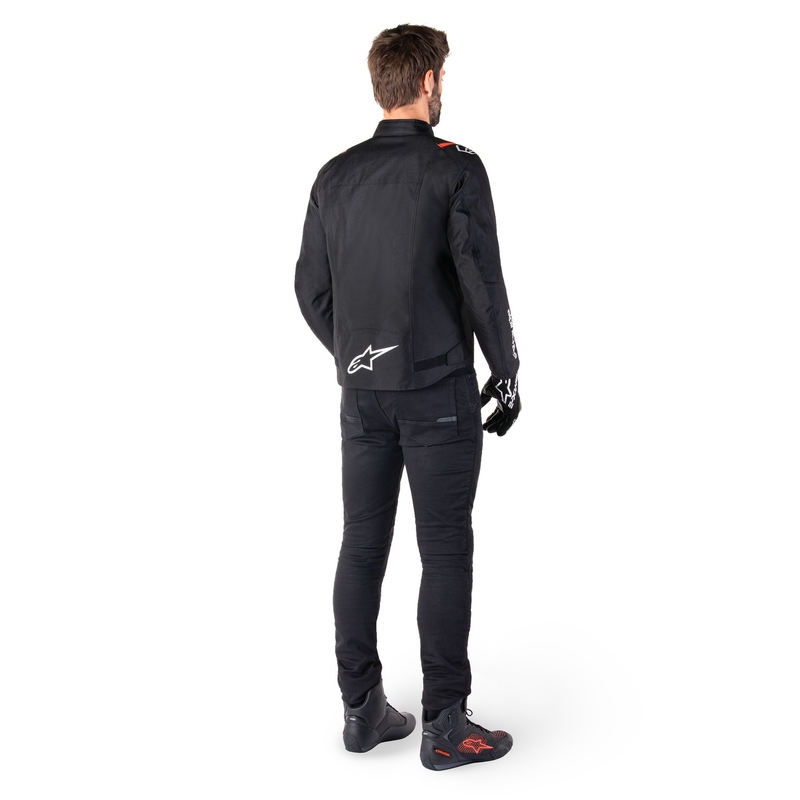 Alpinestars T-SPS 2 Nepremočljiva motoristična jakna črno-belo-fluo rdeča
