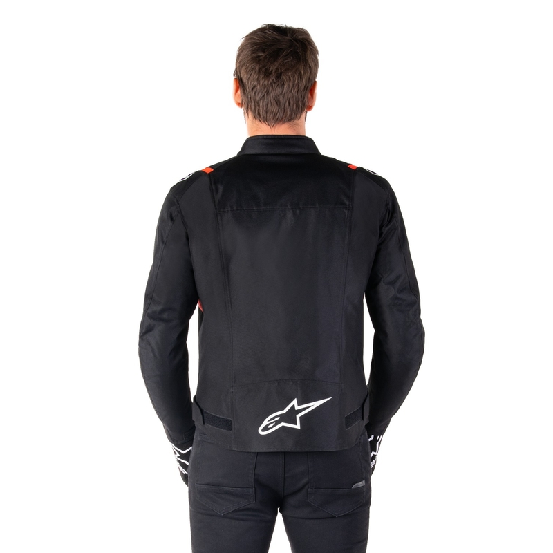 Alpinestars T-SPS 2 Nepremočljiva motoristična jakna črno-belo-fluo rdeča